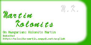 martin kolonits business card